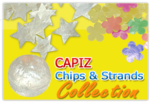 Capiz collection of chip, strand, design, color
